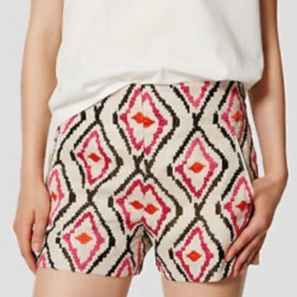 LOFT Riviera Shorts | Cream Pink Orange Olive Green | 00